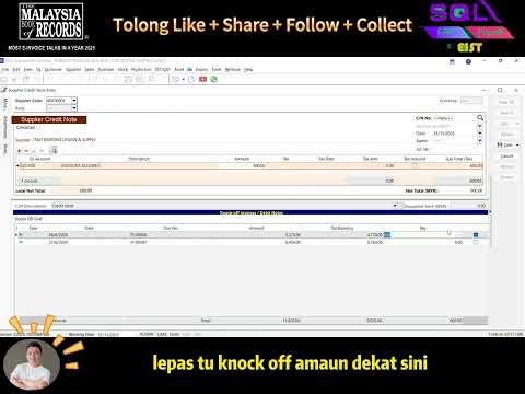 📘 Tutorial SQL Accounting: Cara Membuat Supplier Credit Note