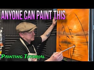 How To Recycle An Old Oil Painting Canvas / EASY painting tutorial