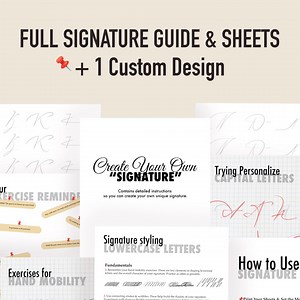 Signature Design Guide, Custom Signature Practice Sheet, A4 PDF Digital Download, Learn to Create Your Own Stylish Signature - Etsy Canada