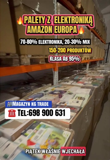 📞 Tel.: 698 900 631 📍 Magazyn KG TRADE 🏢 Kostomłoty Pierwsze, ul. Kielecka 161 🗓️ Czynne 7 dni w tygodniu 🚚 Odbiór osobisty lub wysyłka na terenie całej Polski 🇵🇱 🧾 Paragon lub faktura VAT 23% #PaletyAmazon #paletymix #zwrotykonsumenckie #ecommerce #Elektronika