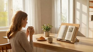 Bamboo Adjustable Book Stand, Stable and Portable Stable Hard Holder Stand for Reading Book, Bible, Textbooks Cookbooks Tablets (Large)