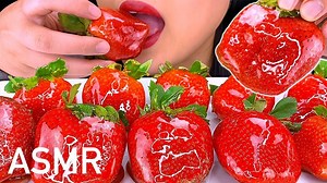15K views · 308 reactions | ASMR Strawberry Tanghulu Candied Fruit Ice Cracking Eating Sounds (No Talking) | ASMR Food Mukbang | Facebook