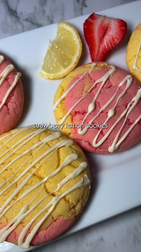 Strawberry Lemon Cake Mix Cookies Recipe