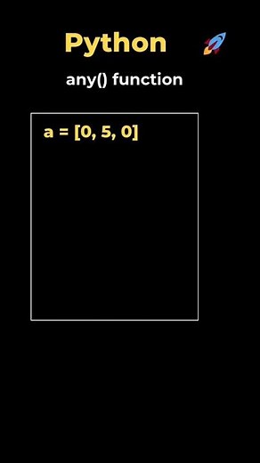 21. any() function in Python #coding #datascience