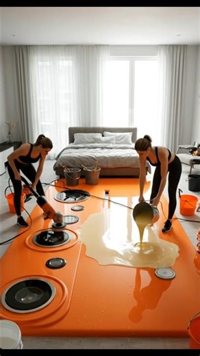 My Floor Looks Like a Giant Smartphone 😱 #viral #japan #epoxy #floortransformation