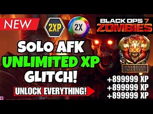 NEW BO7 SOLO AFK UNLIMITED XP GLITCH! FAST LEVEL 1000 & UNLIMITED TOKENS METHOD (BO7 ZOMBIES GLITCH)