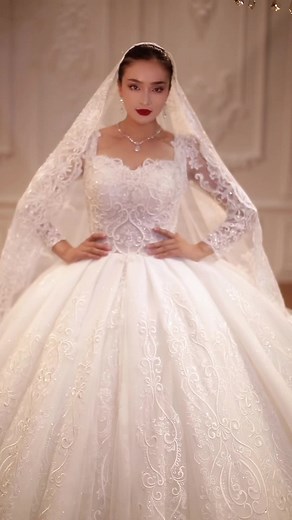 Elegant French Lace Wedding Dress by Amanda Novias
