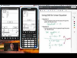 Using Casio Classpad CAS (Statistics Menu) to find gradient of line or equation of line