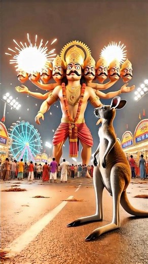 Farmer goes to a Dussehra fair wit Lalu🎡 #ai #fair #dussehra