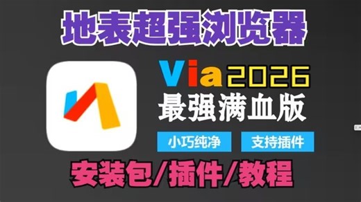 【2026地表最强浏览器】via浏览器你真的会用吗，最新安装包加教程，手把手教你玩转最强浏览器via附带插件