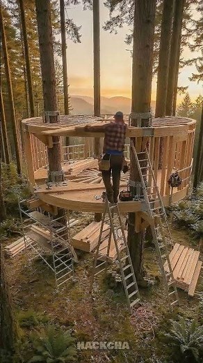 ❓ Wow This Round Treehouse Is Unreal #DIY