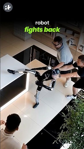 robot starts fighting customers after being pushed | karate robot
