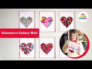 How to: Gallery Wall Art for Kids - Arts and Crafts Tutorial Valentine’s Day hearts Kid Made Modern