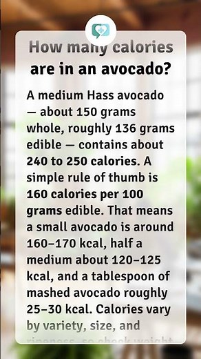 How many calories are in an avocado?