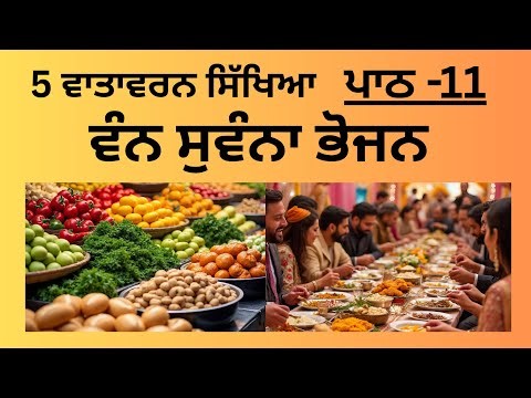 5 CLASS EVS LESSON-11 ( ਵੰਨ ਸੁਵੰਨਾ ਭੋਜਨ )BOOK READING, EASY ANSWERS