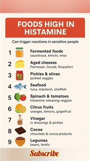 Foods with high histamine: Reduce inflammation and allergy triggers #healthtips #allergy #histamine