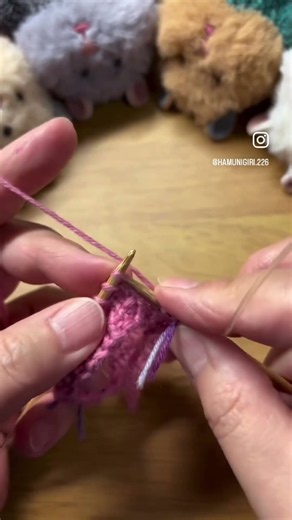 # #ぬい活 #はむにぎり #ハンドメイド #編み物 #棒針編み