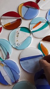 Fused Murano Glass Coaster: Colorful Handmade Drink Coaster - Etsy