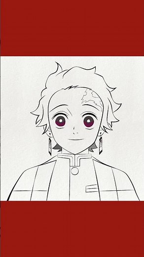 Como desenhar o Tanjiro (Daemon Slayer) passo a passo MUITO FÁCIL e rápido (Para Iniciantes)