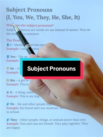 Understanding Subject Pronouns in English Grammar