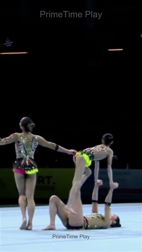 Team acrobatics at its finest 💥 #gymnastics #teamwork