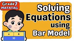 This video is about SOLVING SIMPLE ALGEBRAIC EQUATIONS USING BAR MODELS. It explains the meaning of algebraic equations and bar models. It also includes steps on how to solve for the values of the variable x using the bar model method. This is part of the lesson on NUMBERS AND ALGEBRA for Grade 7 in the Fourth Quarter under DepEd's new MATATAG CURRICULUM. The medium of instruction used is mixed English and Tagalog for easier comprehension. #matatagcurriculum #matatag #tagalogmath #math7 #quarter