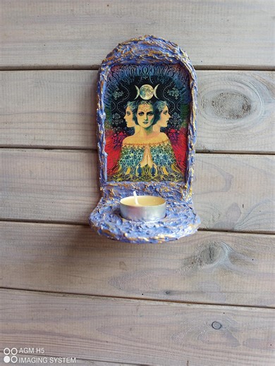 Triple Moon Goddess Altar Candles Holder/witchy Altar/altar Candlestick/witch House - Etsy