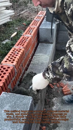 Bricklayer Wall Hack #Bricklaying #ConstructionHack #WallTrick #MasonryWork #BrickWall