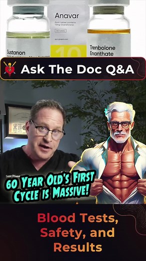 Anabolic Doc Clips on Instagram: "A man starting steroids at 60 years old with an extensive first cycle including fairly high doses of trenbolone joined my Ask The Doc Live Q&A. In this video we take a look at the steroids he’s using, his results, and blood tests to determine the health effects he’s dealing with. Watch the whole video on my YouTube channel, and join the app to come to a live Q&A and ask me a question yourself! The next Q&A is Thursday at 3pm EST. Links in bio. Our directory of t