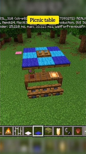 Minecraft simple picnic table 🧺 | #minecraft #gaming #shorts