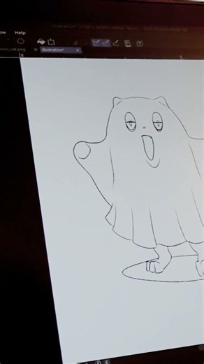 Drawing a ghost-cat #art #shorts #cat