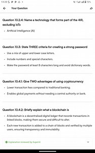 Question 10.2.4: Name a technology that forms part of the 4IR, ... | Filo