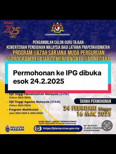 Kemasukan IPG dan Pelajar Cemerlang Ke Luar Negara