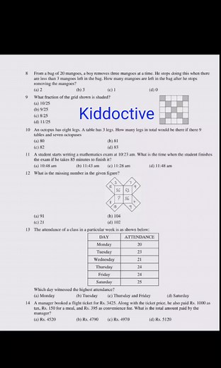 Math practice worksheet for grade3 kids. Kiddoctive - Homeschooling #LearningTogether #patterns #logicalreasoning #class3 #christmascountdown #reelsfbviral | Kiddoctive - Homeschooling