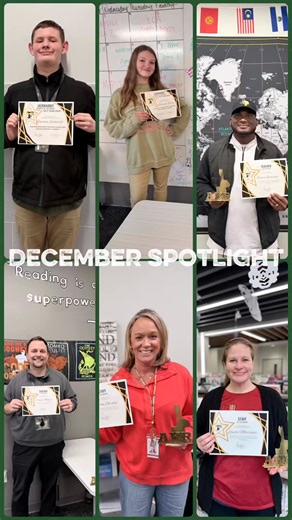 🌟 FHS 9th Grade Center | December Spotlight 🌟 Let’s celebrate the Jackrabbits who went above and beyond this month! 🐰🖤💛 👏 Students of the Month: Addisyn Black & Landon Schmidt 👏 Staff of the Month: Linda Martinez & Tabitha Grady 👏 Teachers of the Month: Coach Massa & Coach Rideaux Thank you for showing what excellence, leadership, and Jackrabbit pride look like every day. ✨🐰 Always Keep It Rabbit. 🐰✨ | Forney High School