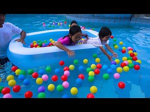 KEYSHA PLAY IN THE SWIMMING POOL FULL COLOR BALLOON The Ball Pit Show In Swimming Pool
