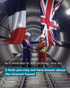 Did you know that the Channel Tunnel turns 30 this month? 🎂 Bridging Britain and mainland Europe for the first time since the Ice Age, around 60,000 people pass through this modern engineering marvel each day. Read more about the Channel Tunnel, and join us in celebrating three decades of connecting the continent! 🇬🇧🇫🇷 https://www.ice.org.uk/what-is-civil-engineering/what-do-civil-engineers-do/the-channel-tunnel | Institution of Civil Engineers