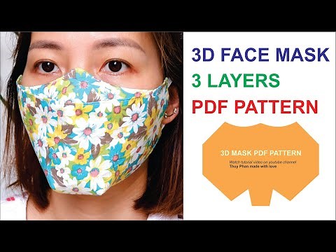NEW 3D Face Mask With 3 Layers | PDF 3D Face Mask Pattern | DIY Face Mask At Home