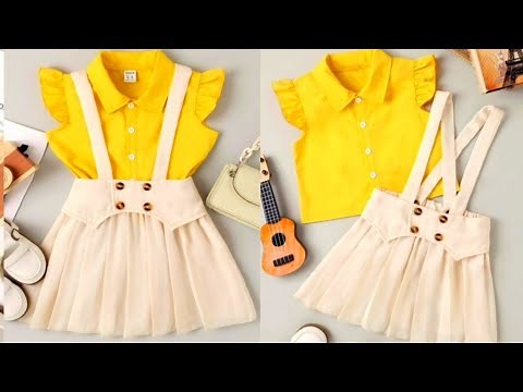 Kids top and skirt cutting and stitching/4 to 5 year baby girl top with skirt