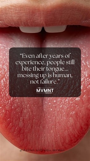 People bite their tongue even after years of experience. And yet, when it comes to rehab, training, or life… we expect ourselves to get everything right, every time. But slipping isn’t failure. Messing up isn’t a lack of skill. It’s just being human. Your nervous system your behaviour your capacity they all fluctuate. Some days you feel strong. Some days you misstep. Some days you flare up. That doesn’t mean you’re broken — it means you’re alive. Adapting. Learning. Responding. Just like biting 