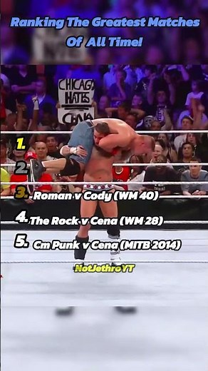 Ranking The Greatest Matches Of All Time