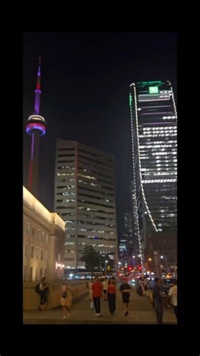 Toronto CN Tower at Night | Peaceful City Walk in Canada
