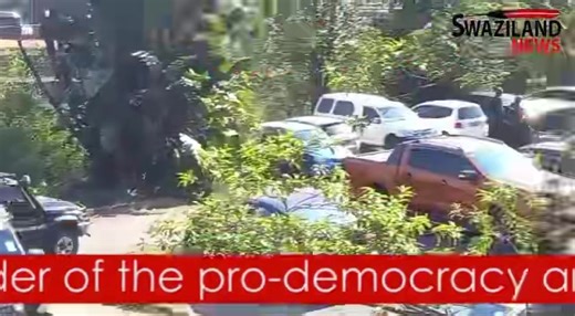 Supporters of the arrested alleged Commander of the pro-democracy armed eSwatini Underground Forces Thabo Kunene waving in jubilation during his court appearance on Monday. | Swaziland News