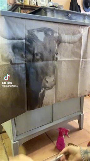 Mint Decoupage Paper - Longhorn @Jill’s Creations #mintbymichelle #mintdecoupagepapers #mintproducts #furnitureflipper #rustic #longhorn