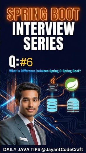 Spring vs Spring Boot? What's the difference? 🆚 (Interview Q#6) #springboot #spring #javainterview