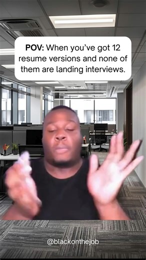 Black On The Job™ on Instagram: "Hey Bee, Twelve resume versions. Zero interviews. Pure frustration. That’s not because the experience isn’t strong. It’s because rewriting without strategy keeps you stuck in a loop. More versions don’t create clarity. They create confusion. What changes the outcome is a system. One resume built on strategy that knows how to pivot across roles without starting from scratch every time. That’s exactly what the $50 One-Day DIY Resume Workshop is designed to teach: �