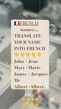 Names in French