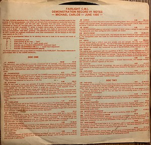 Various - Fairlight - Computer Musical Instrument