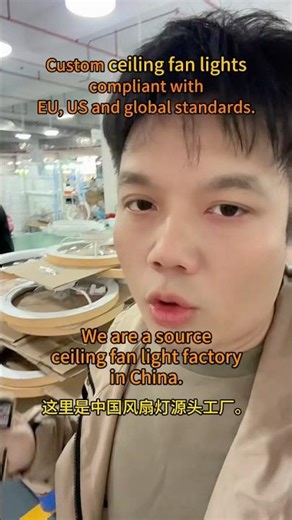 Custom ceiling fan lights compliant with EU, US and global standards.#factory #fanlight #lighting