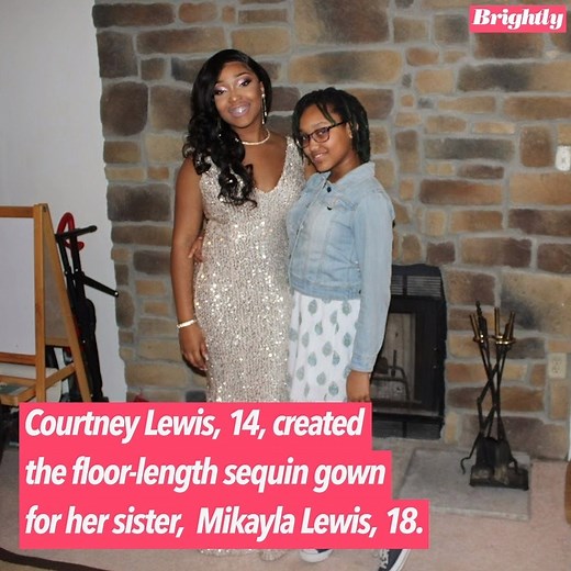 BEST.SISTER.EVER. This 14-year-old just made her big sister a prom dress...from scratch! https://gma.abc/2LEdIdc | Good Morning America